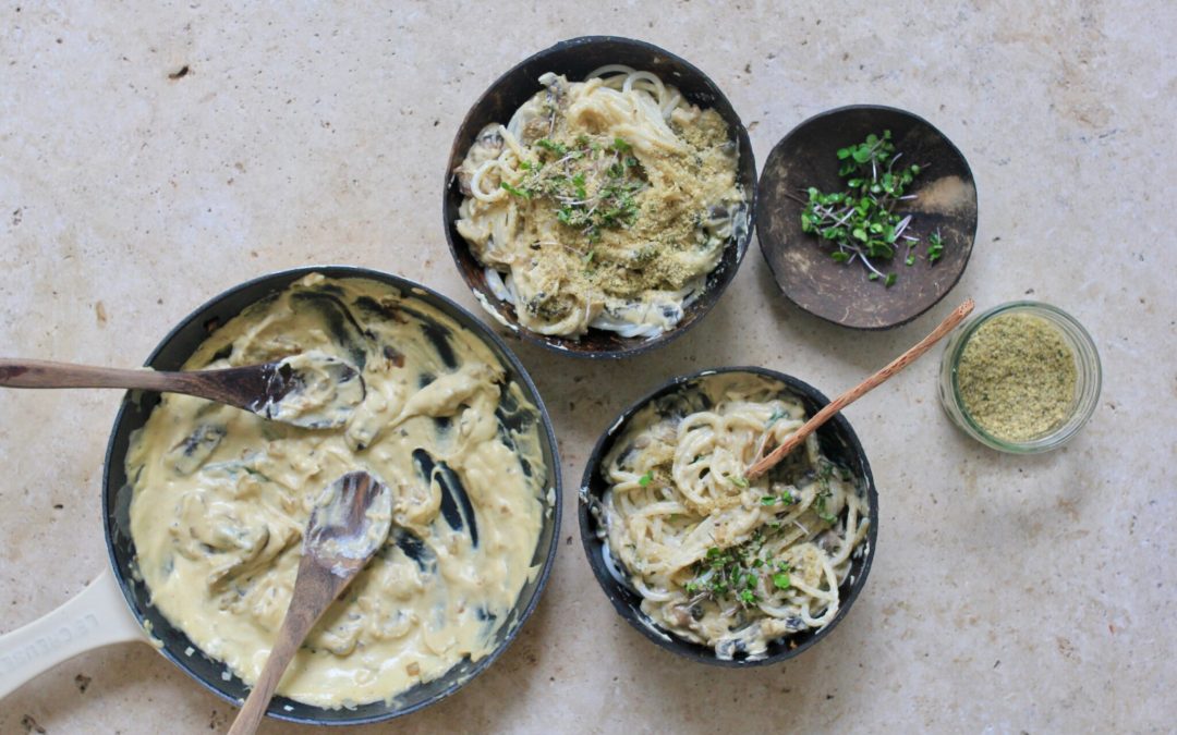Creamy mushroom and sage pasta